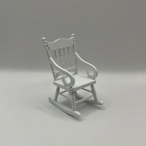 LOU006 - White rocking chair