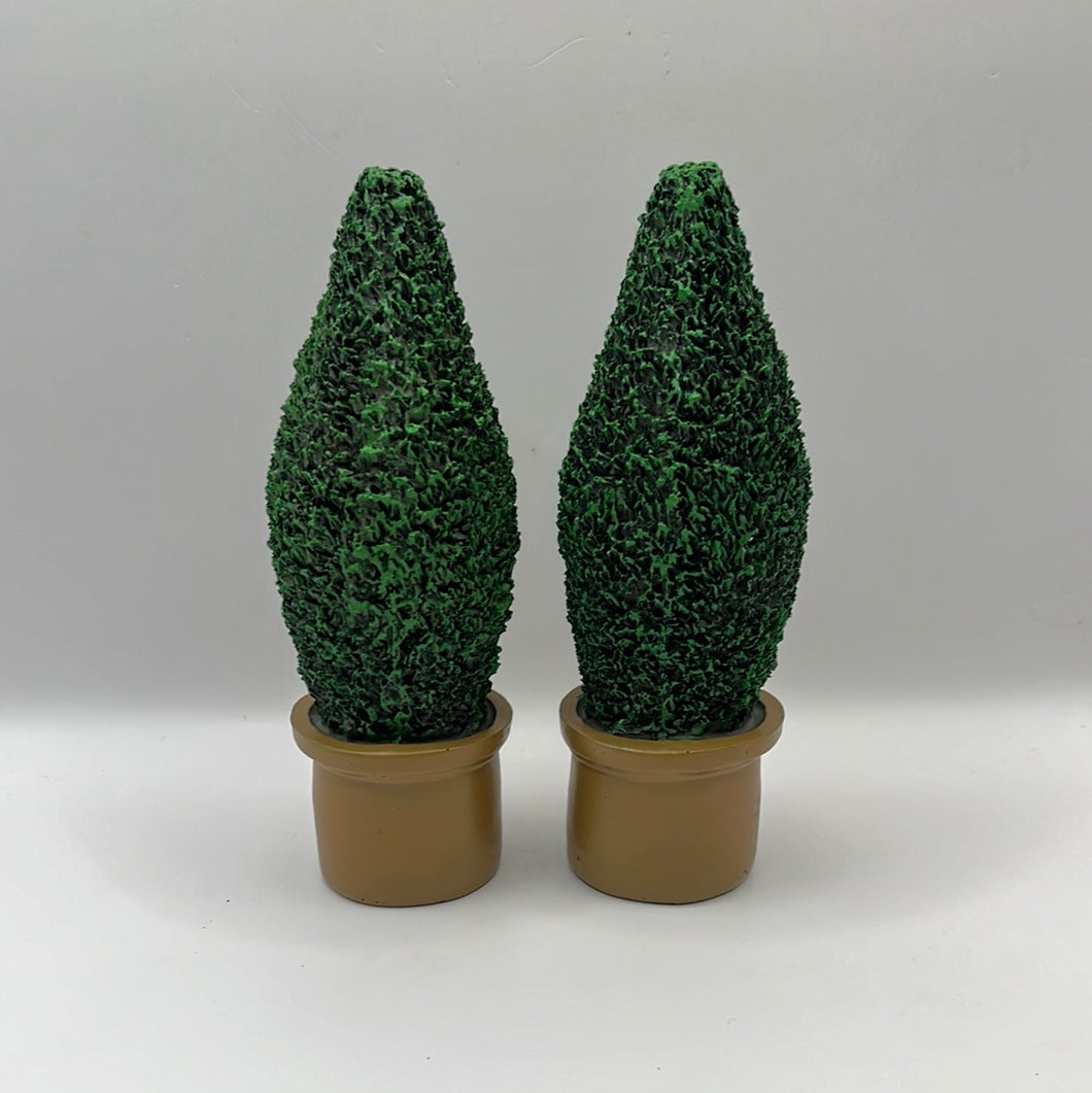 OUT028 - Pair of large topiary potted trees