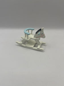 NUR003 - Blue and white rocking horse