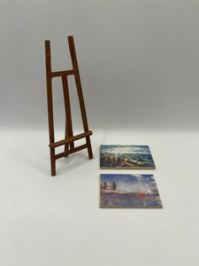 ACC146 - Artists easel with 2 paintings