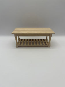 BEF071 - Bare wood kitchen prep table