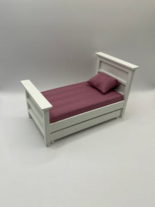 AB126 - White single bed with pull out guest bed