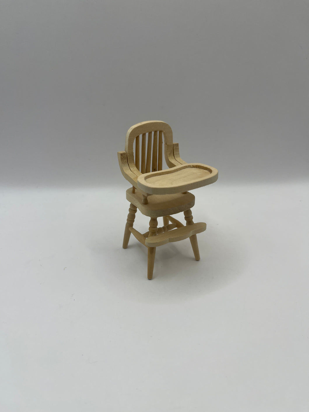 NUR063a - Bare wood high chair