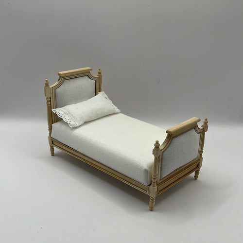 AB113 - Upholstered bare wood single French style bed