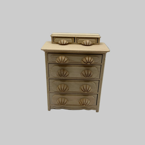 BEF168 - Bare wood fancy chest of drawers