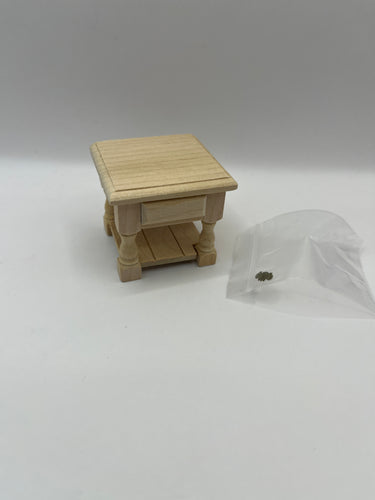 BEF039 - Bare wood bedside table