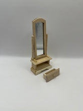 Load image into Gallery viewer, AB034 - Bare wood full length mirror with drawer