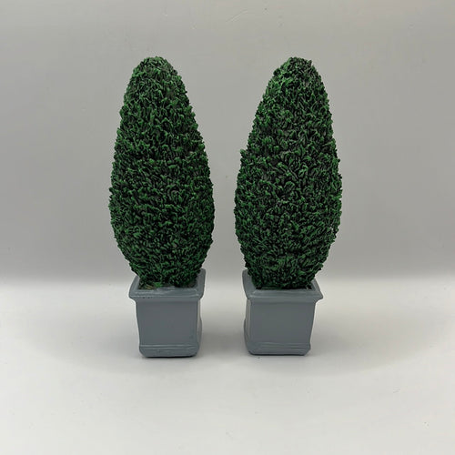 OUT023 - Pair of large potted topiary trees