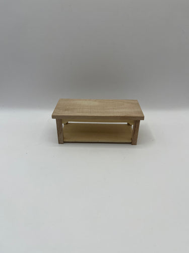 BEF197 - Bare wood coffee table with shelf