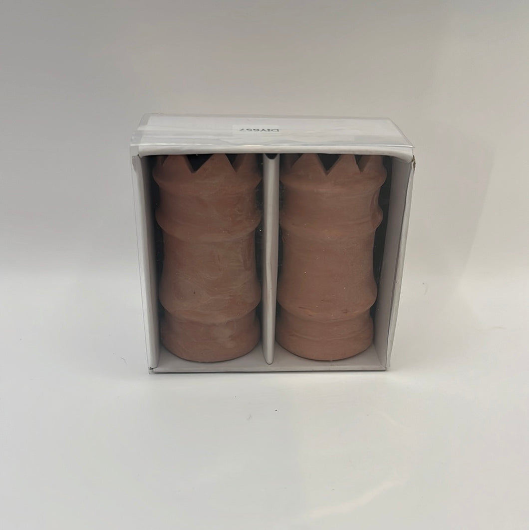 ACC002 - Pair of large crown terracotta chimney pots