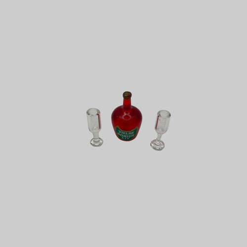 ACC140 - Bottle of alcohol and 2 glasses