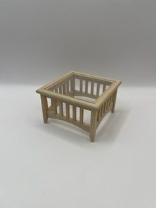 BEF229 - Bare wood glass topped table