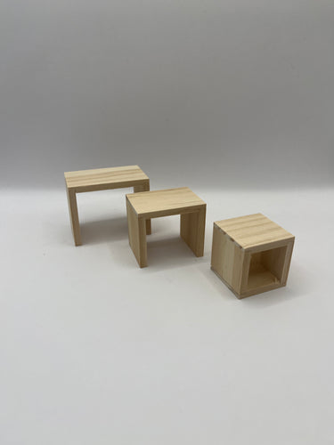 BEF182 - Bare wood modern nest of tables