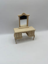 Load image into Gallery viewer, BEF219 - Bare wood French style dressing table with mirror