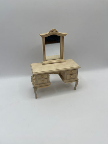 BEF219 - Bare wood French style dressing table with mirror