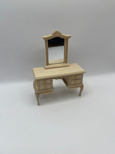BEF219 - Bare wood French style dressing table with mirror
