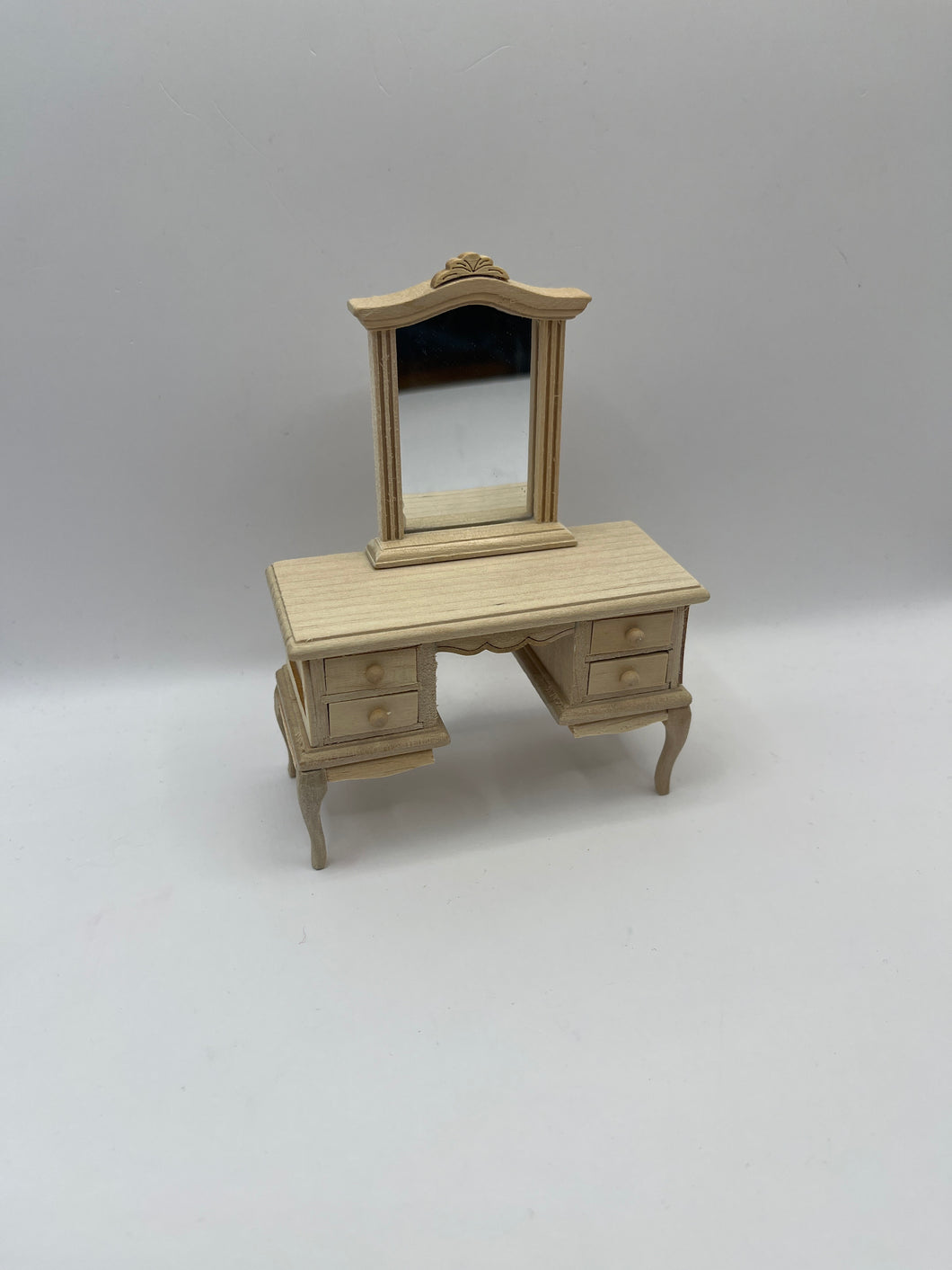 BEF219 - Bare wood French style dressing table with mirror
