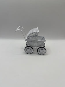 NUR114 - White metal pram